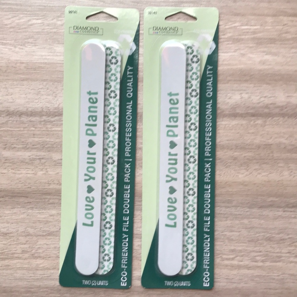 Diamond cosmetics eco friendly nail file lot of 2